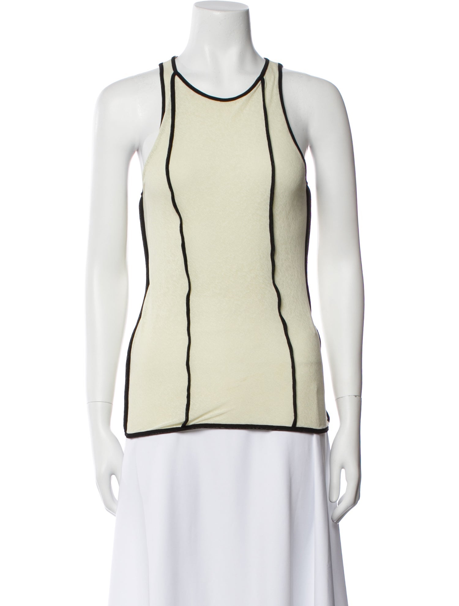 Nanushka Colorblock Pattern Scoop Neck Top