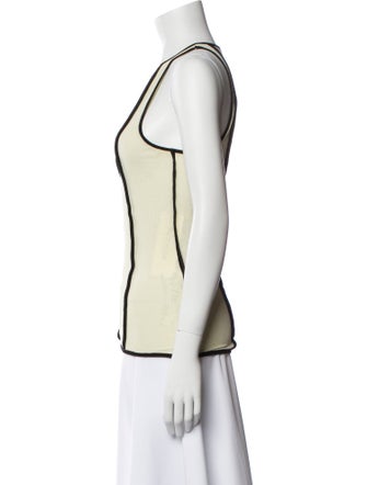 Nanushka Colorblock Pattern Scoop Neck Top