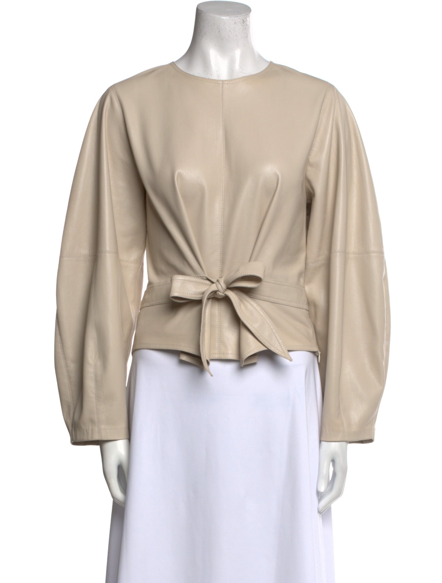 Nanushka Crew Neck Long Sleeve Crop Top