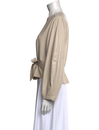 Nanushka Crew Neck Long Sleeve Crop Top