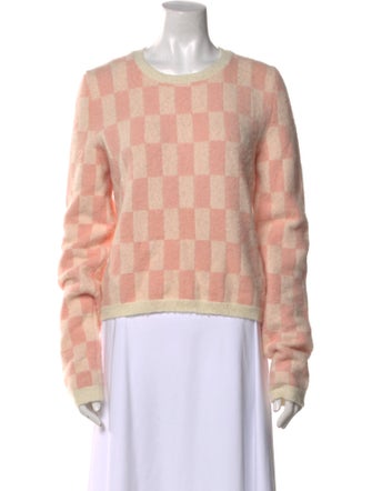 Nanushka Plaid Print Crew Neck Sweater