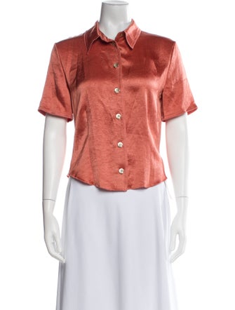 Nanushka Short Sleeve Button-Up Top