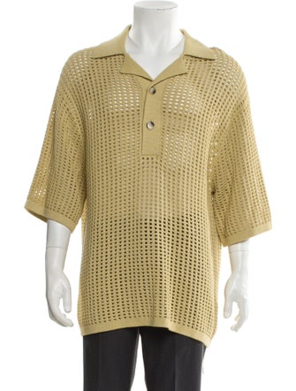 Nanushka Collar Three-Quarter Sleeve Polo Sweater