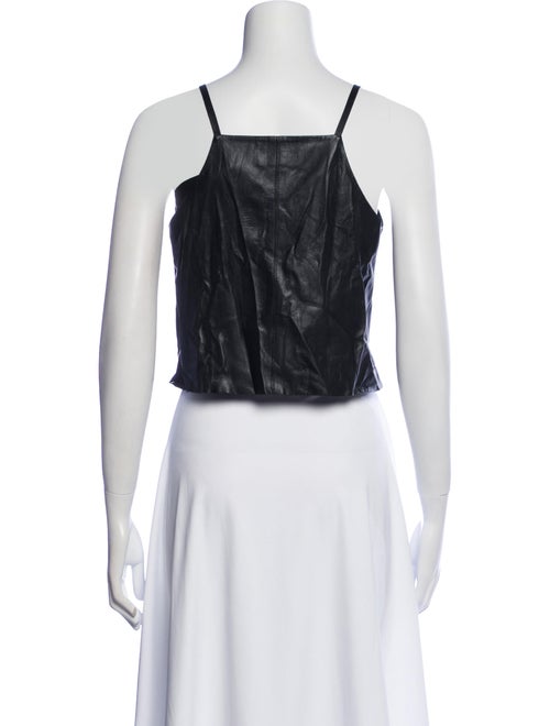 Nanushka Faux Leather Square Neckline Crop Top