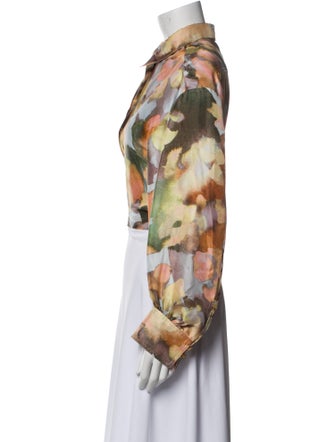 Nanushka Silk Floral Print Crop Top