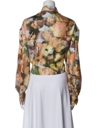 Nanushka Silk Floral Print Crop Top