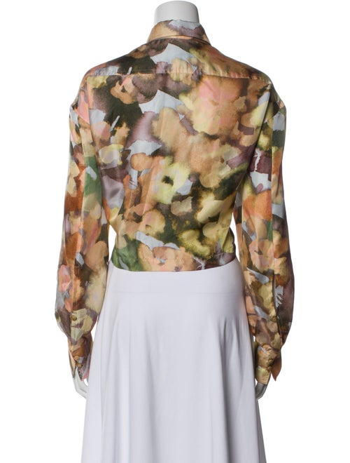 Nanushka Silk Floral Print Crop Top