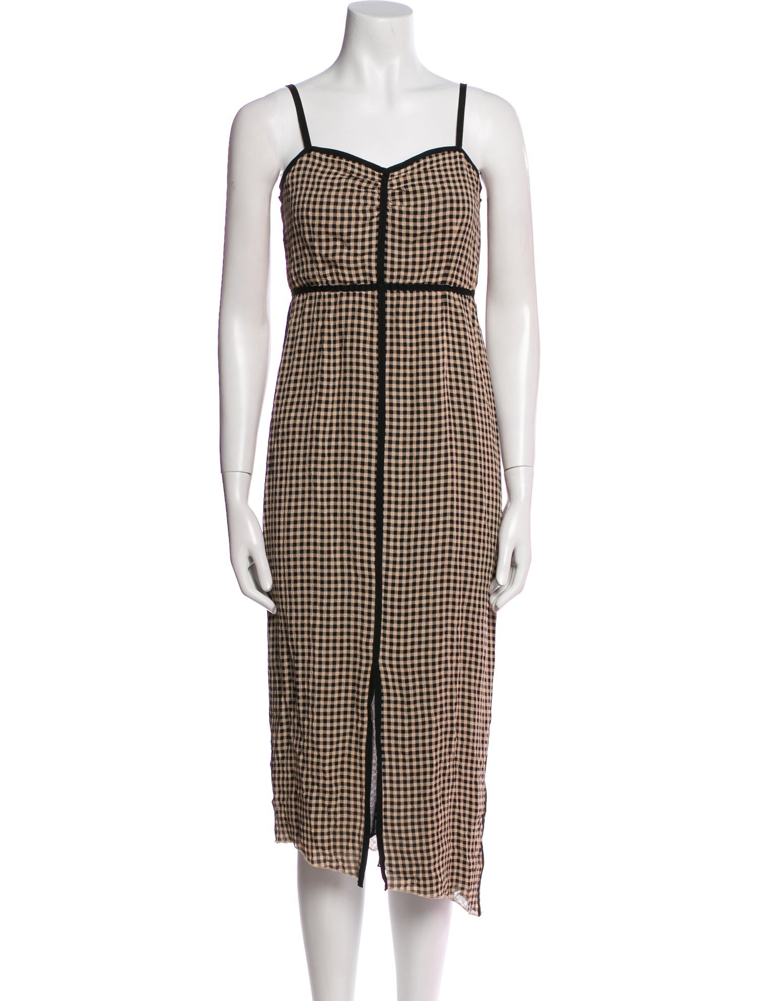 Nanushka Plaid Print Midi Length Dress