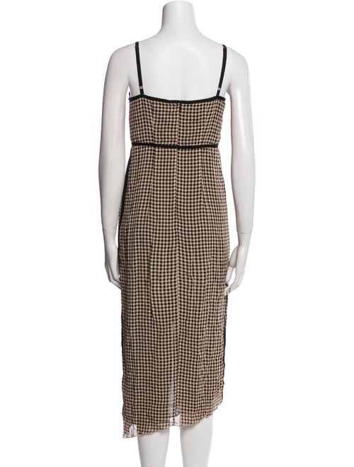 Nanushka Plaid Print Midi Length Dress