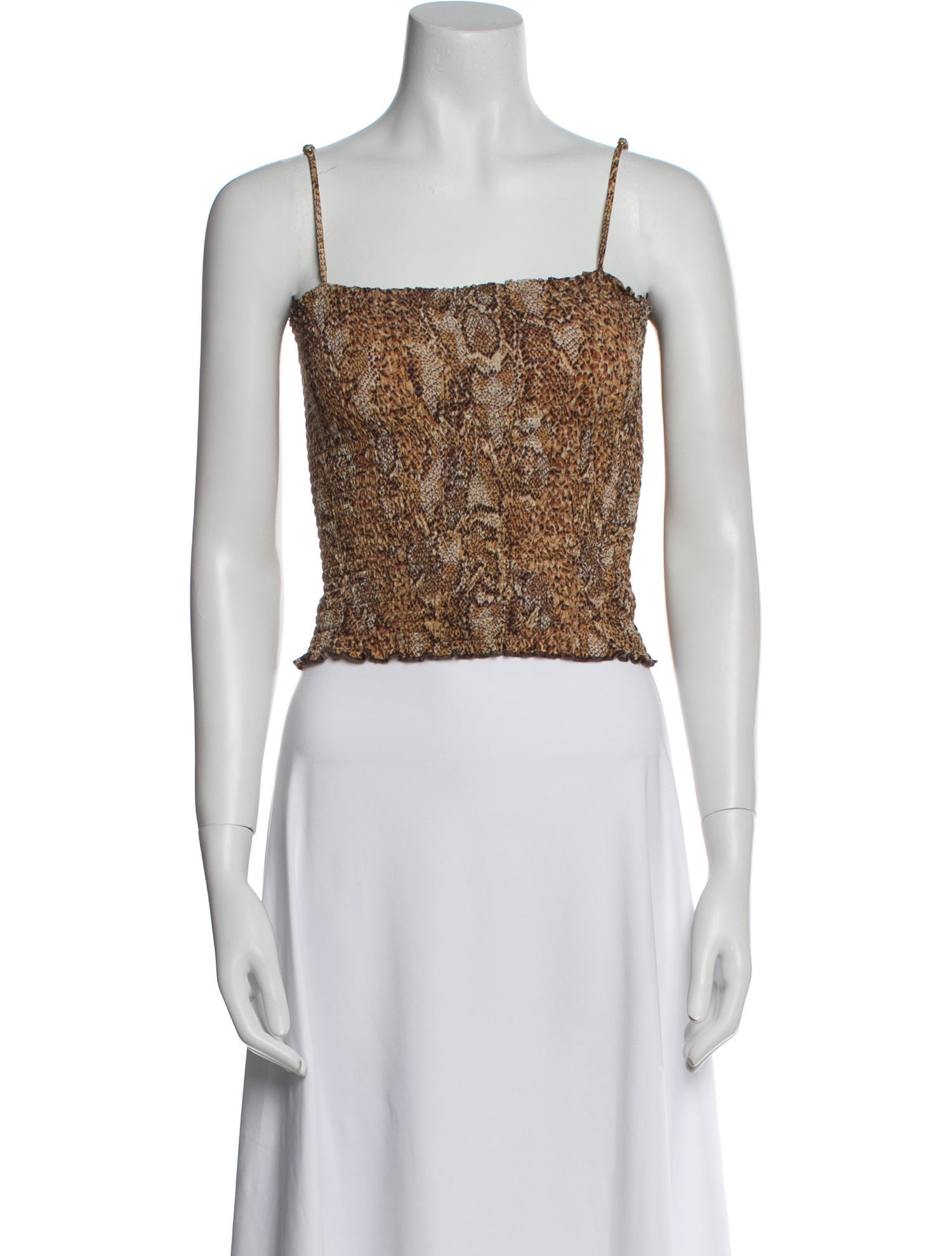 Nanushka Printed Square Neckline Crop Top