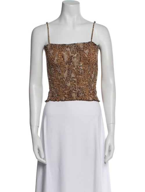 Nanushka Printed Square Neckline Crop Top