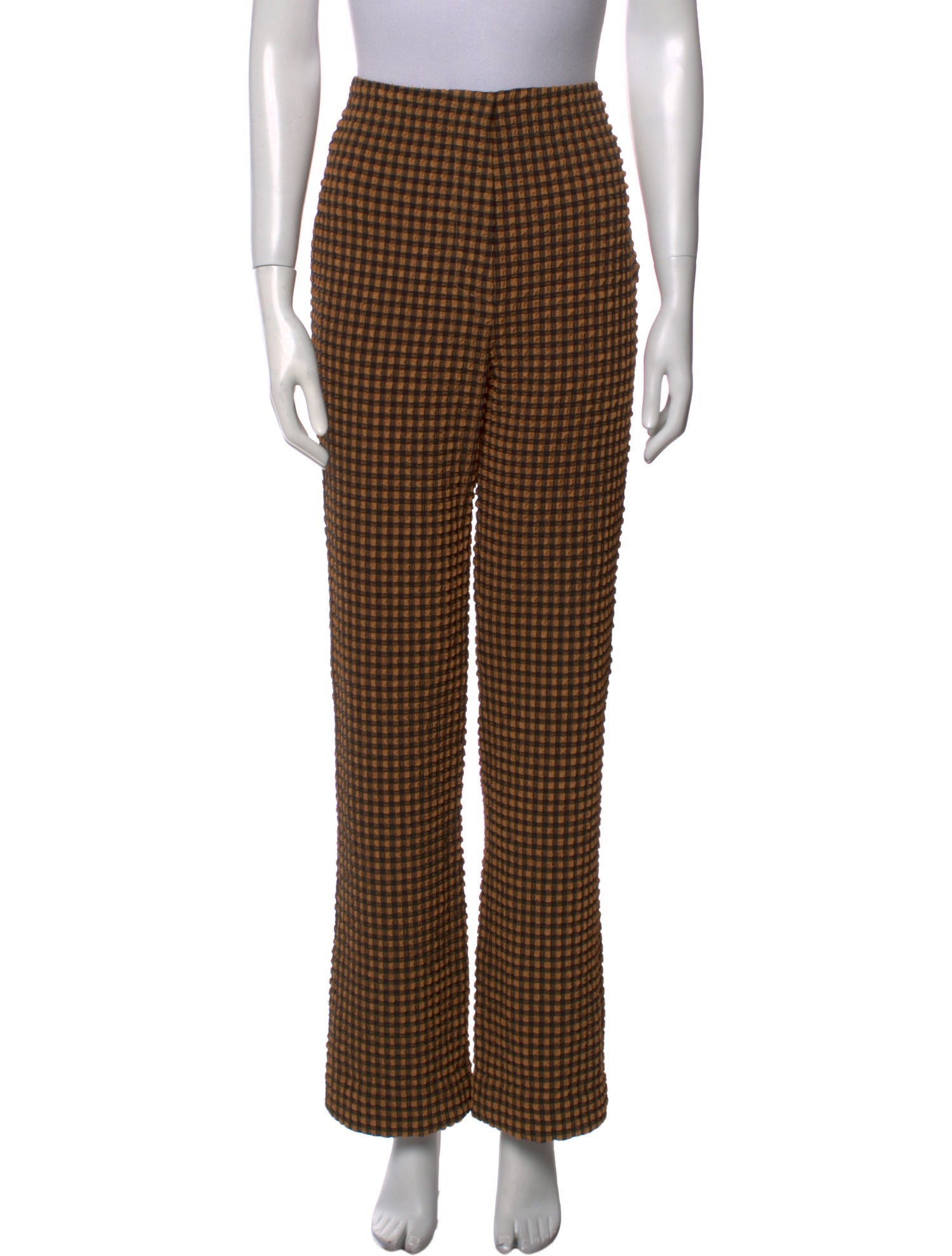 Nanushka Plaid Print Straight Leg Pants