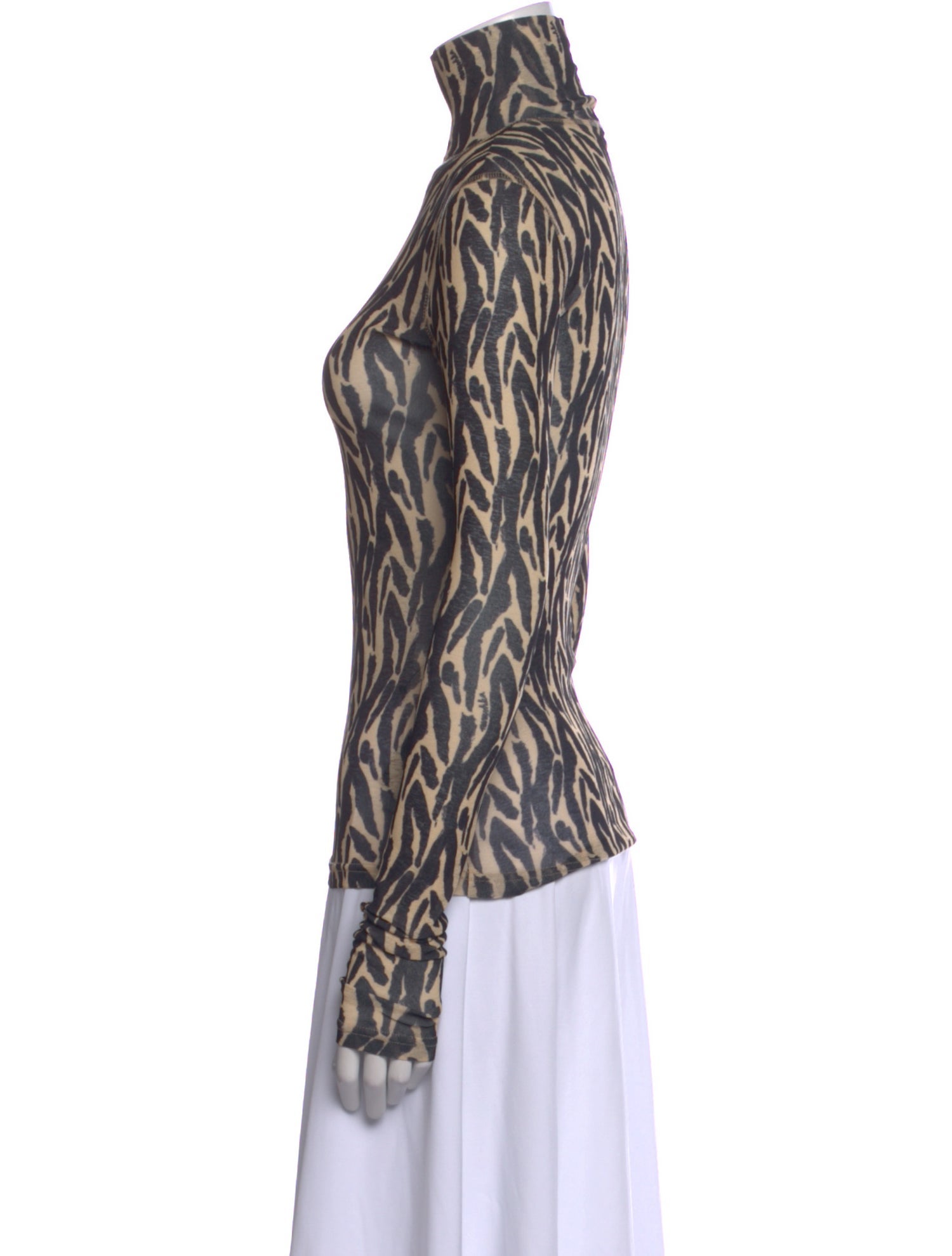 Nanushka Animal Print Turtleneck Top
