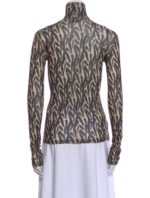 Nanushka Animal Print Turtleneck Top