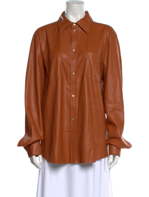 Nanushka Long Sleeve Button-Up Top