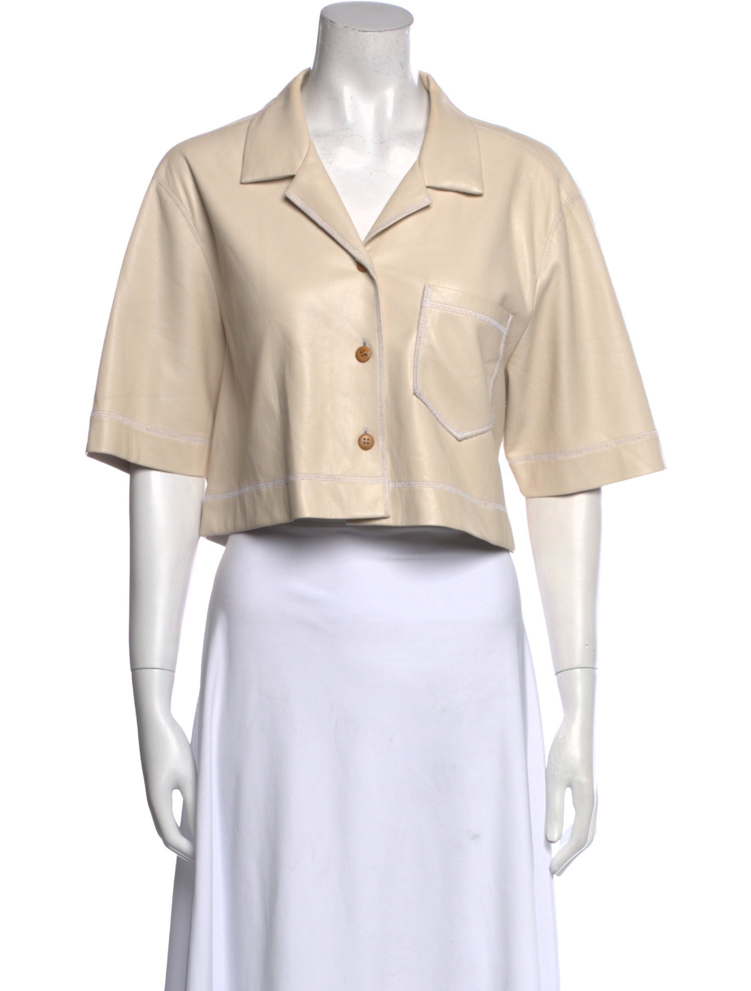 Nanushka Short Sleeve Crop Top