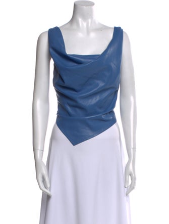 Nanushka Cowl Neck Sleeveless Crop Top