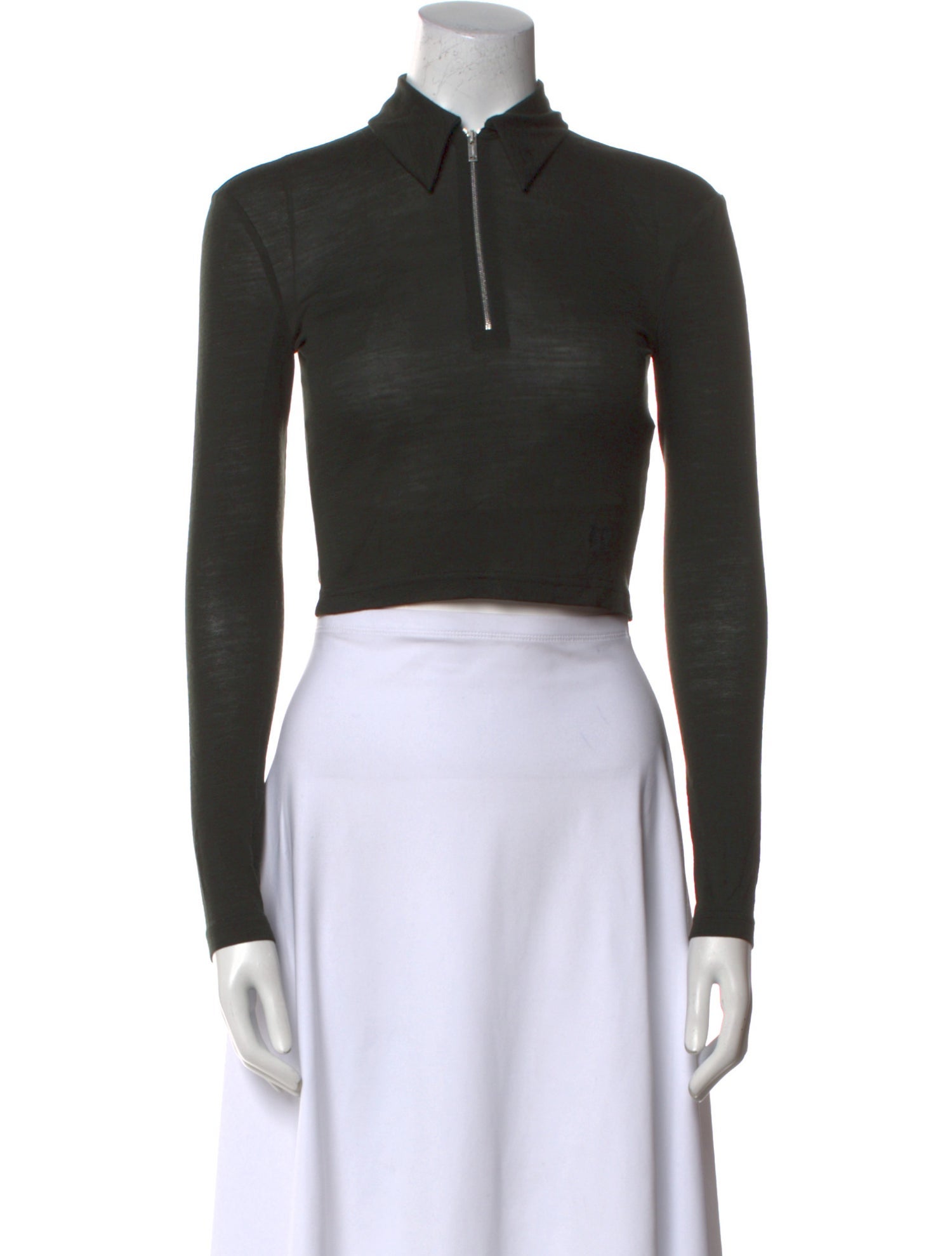 Nanushka Wool Long Sleeve Crop Top