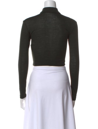 Nanushka Wool Long Sleeve Crop Top