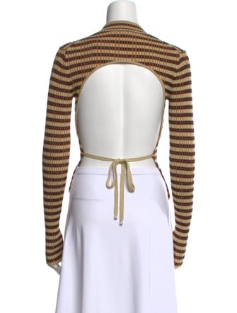 Nanushka Striped Mock Neck Top