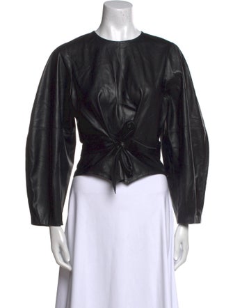 Nanushka Crew Neck Long Sleeve Crop Top