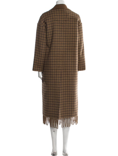 Nanushka Wool Plaid Print Peacoat