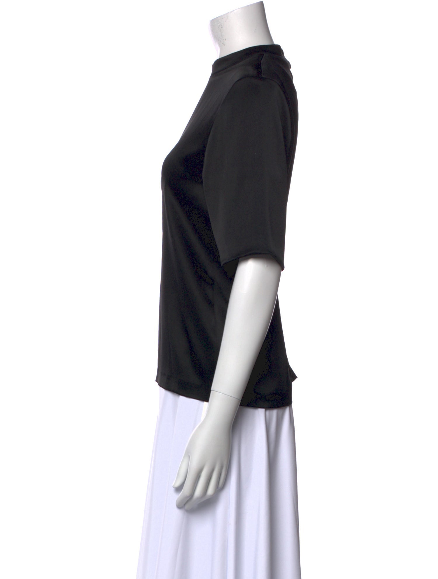 Nanushka Mock Neck Short Sleeve Blouse