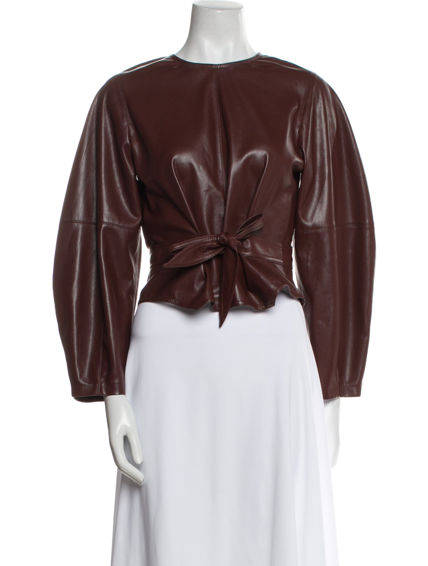 Nanushka Crew Neck Long Sleeve Crop Top