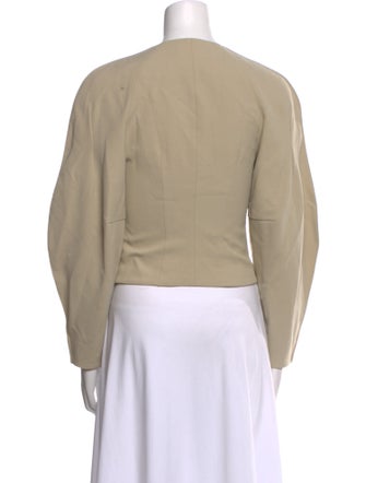 Nanushka Square Neckline Long Sleeve Crop Top