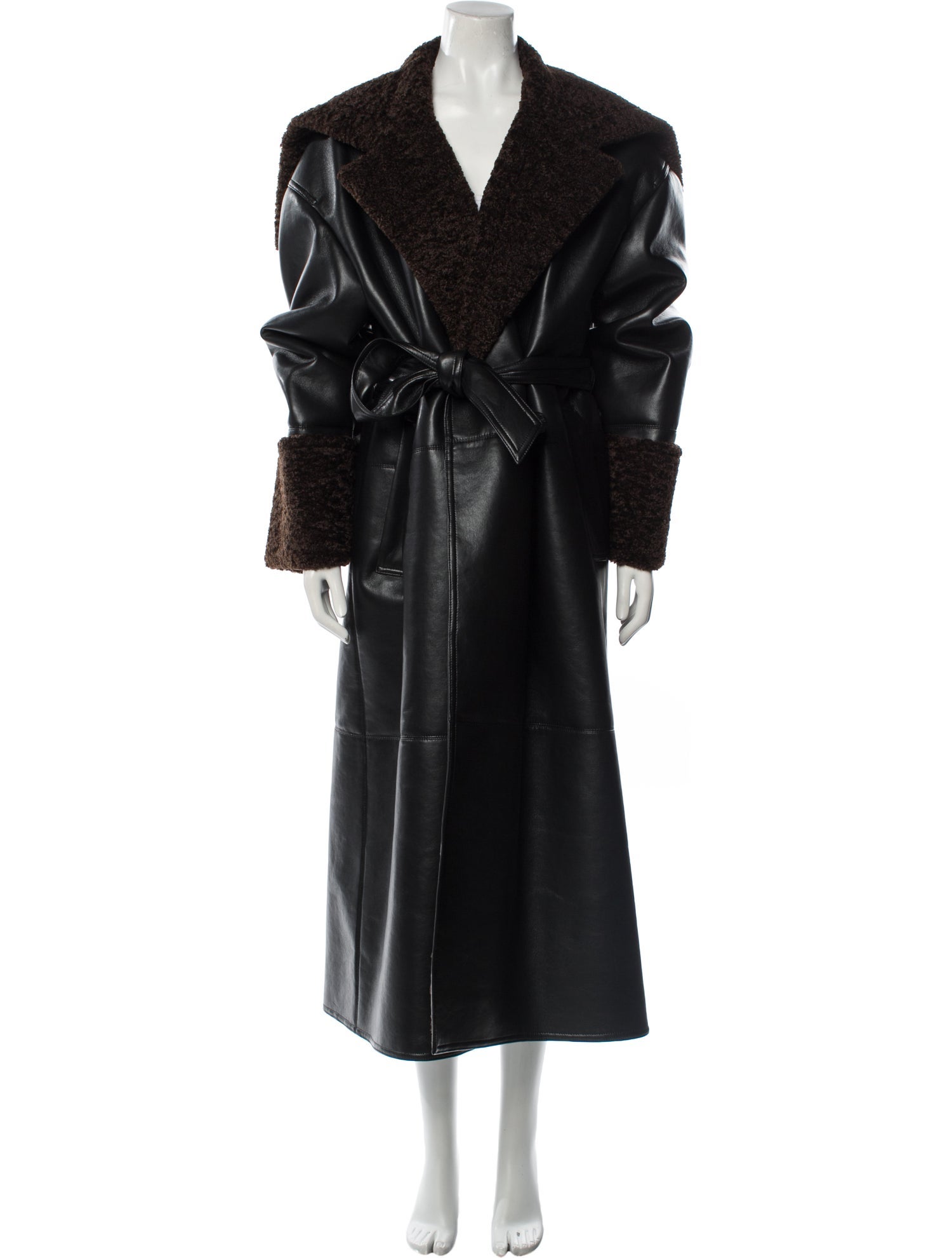 Nanushka Faux Leather Faux Fur Coat w/ Tags