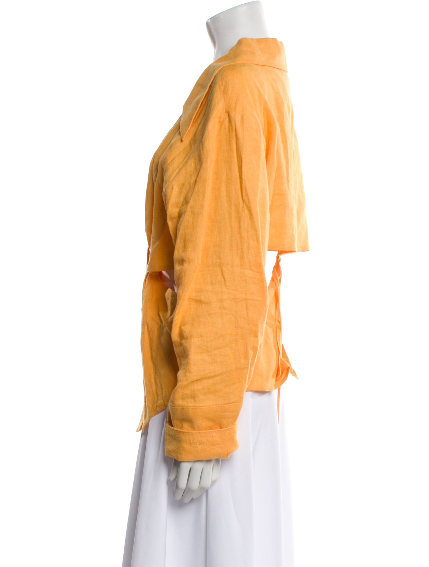 Nanushka Linen V-Neck Button-Up Top