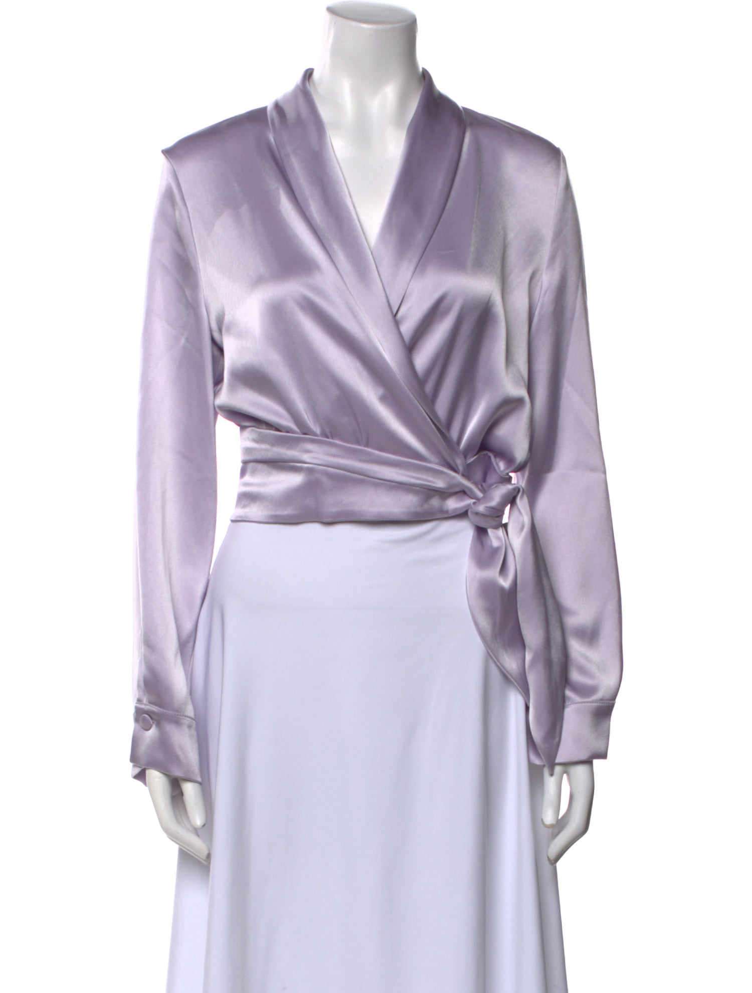 Nanushka V-Neck Long Sleeve Crop Top