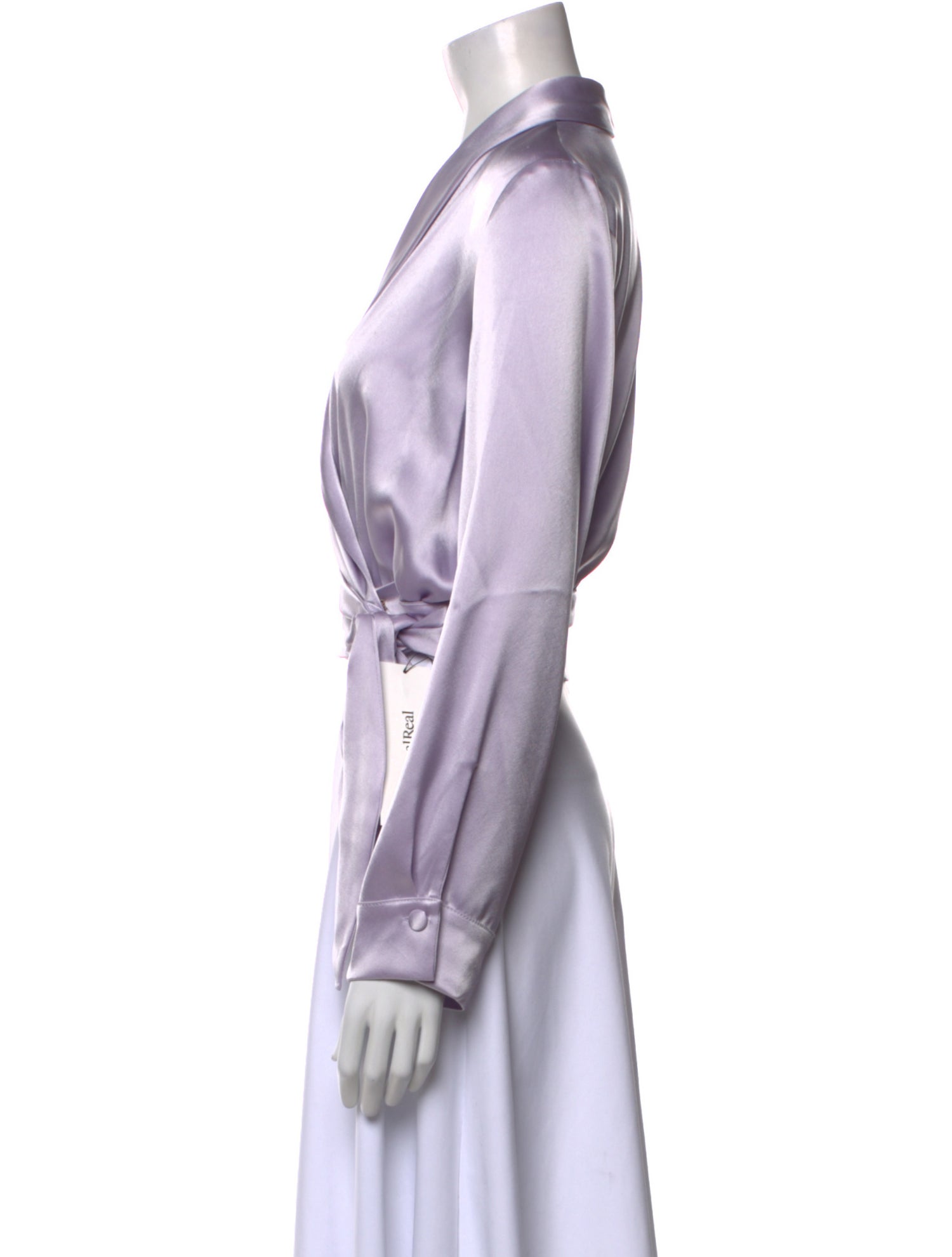 Nanushka V-Neck Long Sleeve Crop Top