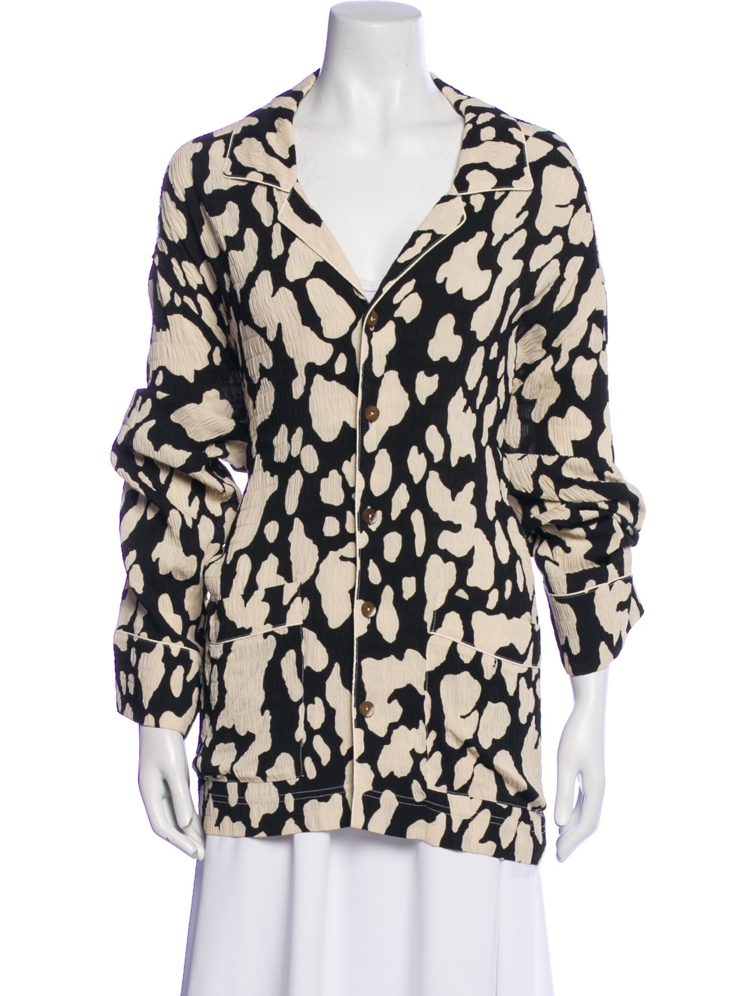 Nanushka Animal Print V-Neck Tunic