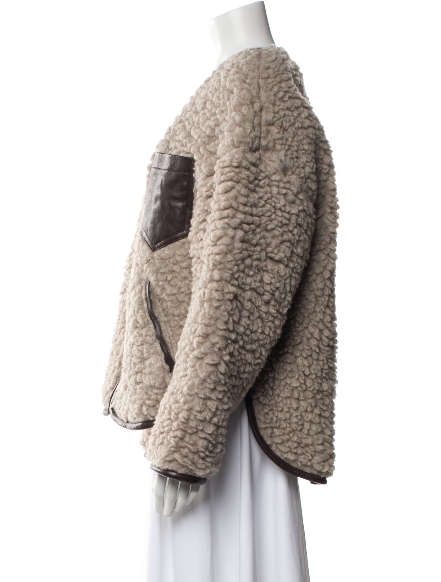 Nanushka Wool Faux Fur Jacket