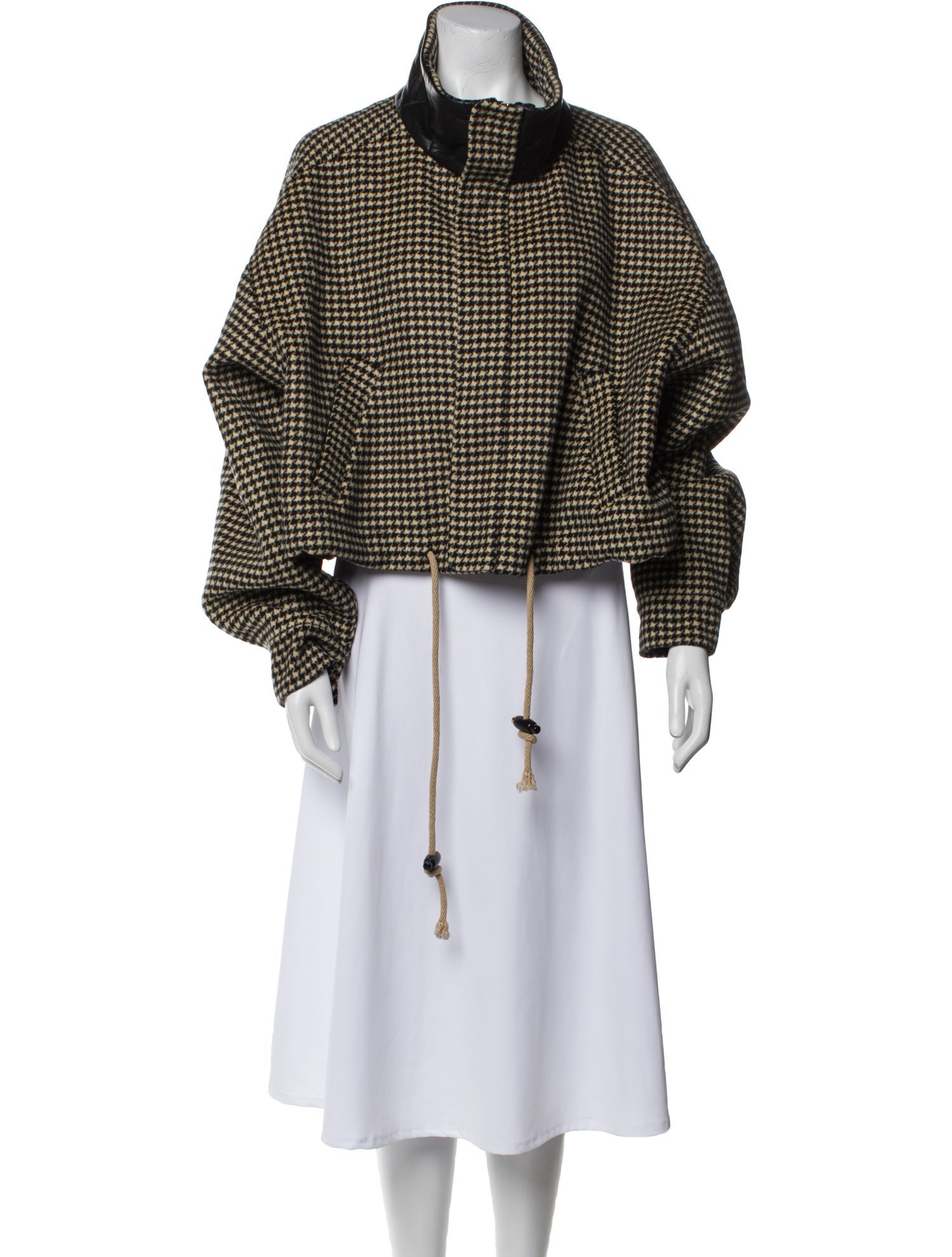 Nanushka Wool Houndstooth Print Jacket