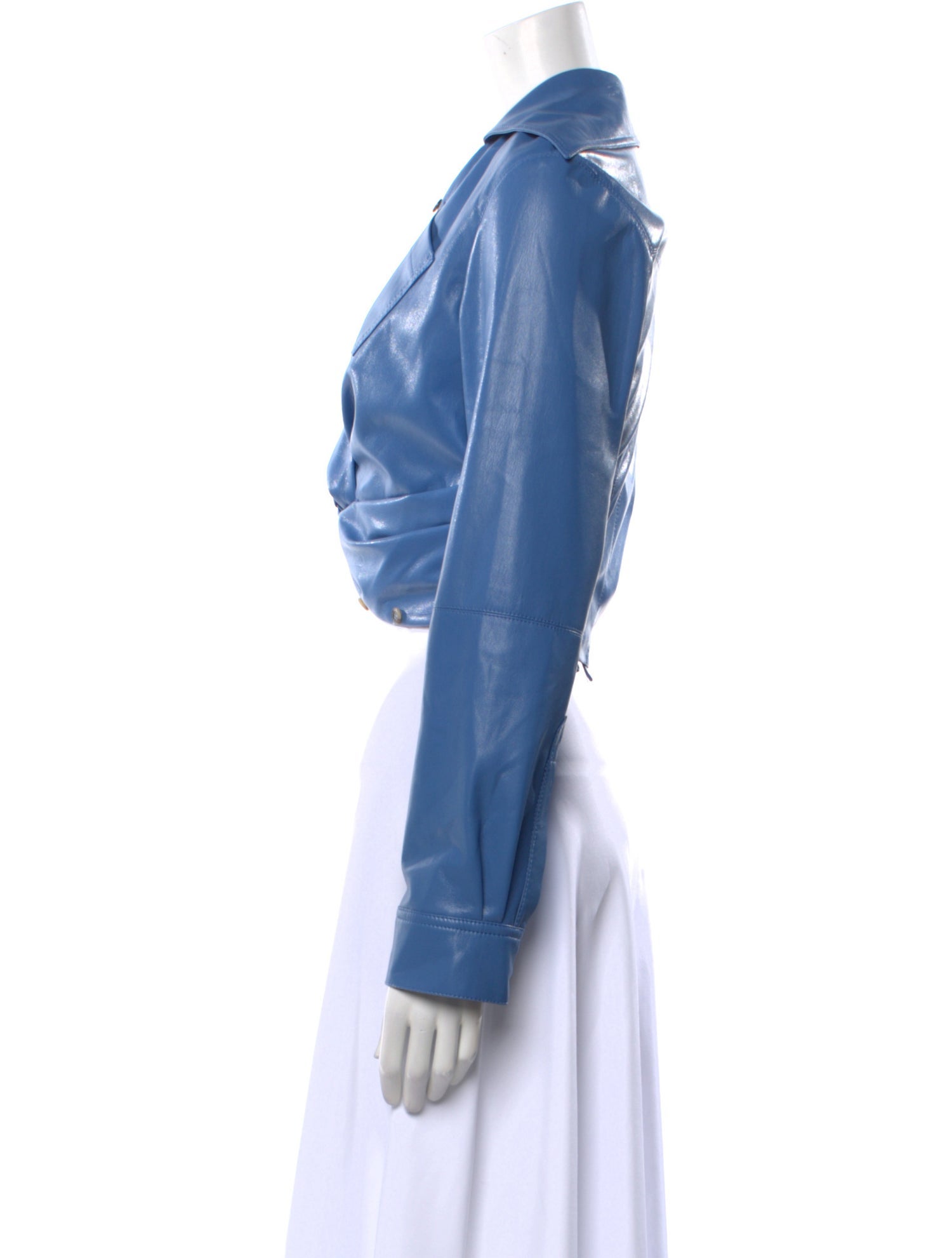 Nanushka Faux Leather V-Neck Crop Top