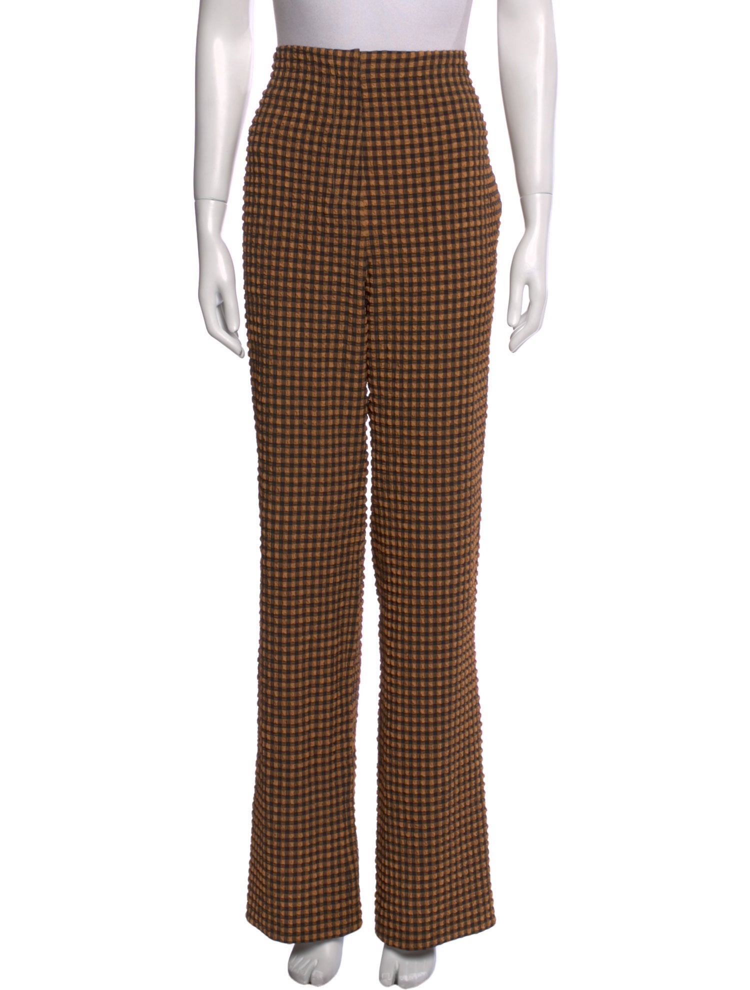 Nanushka Plaid Print Straight Leg Pants