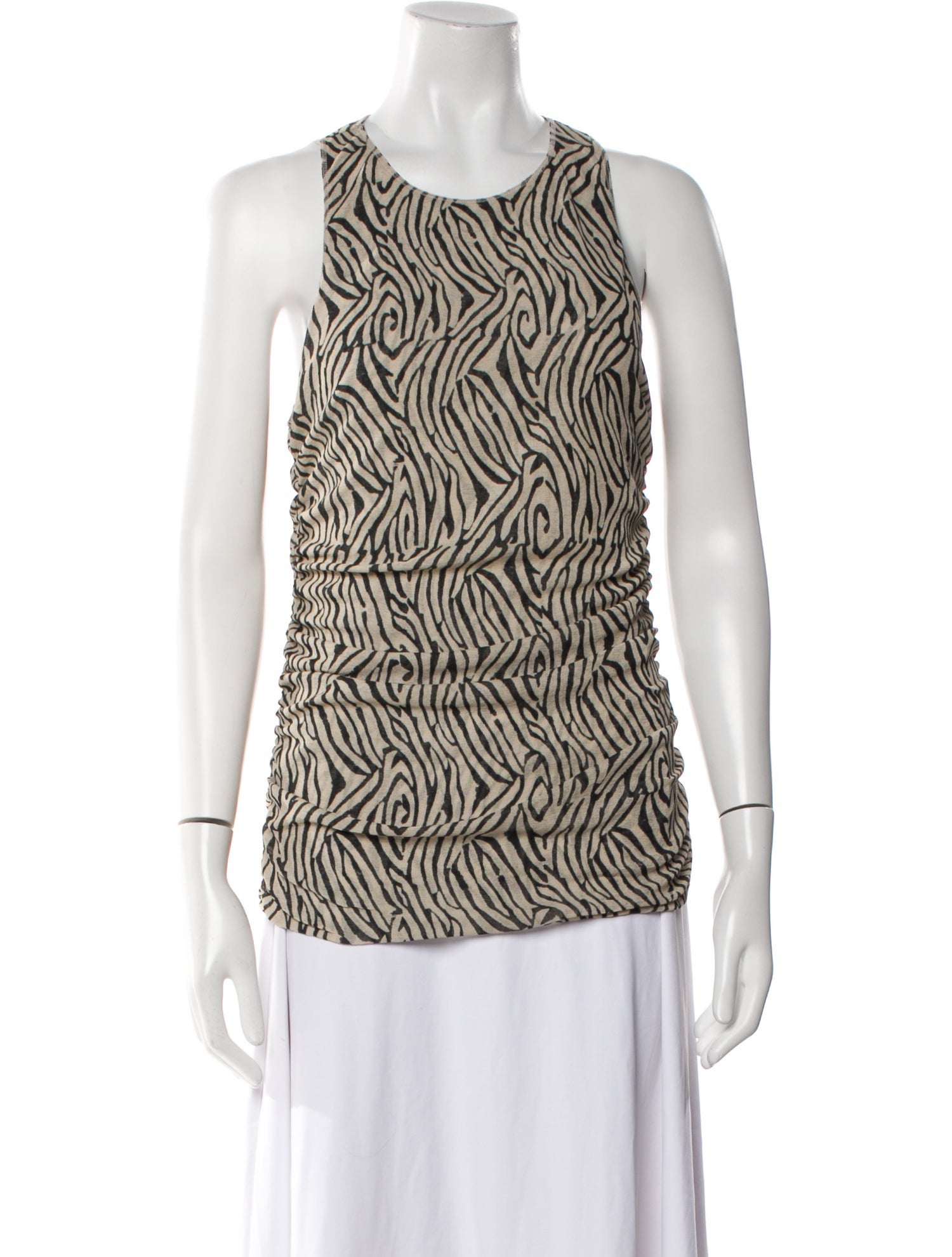 Nanushka Printed Scoop Neck Top