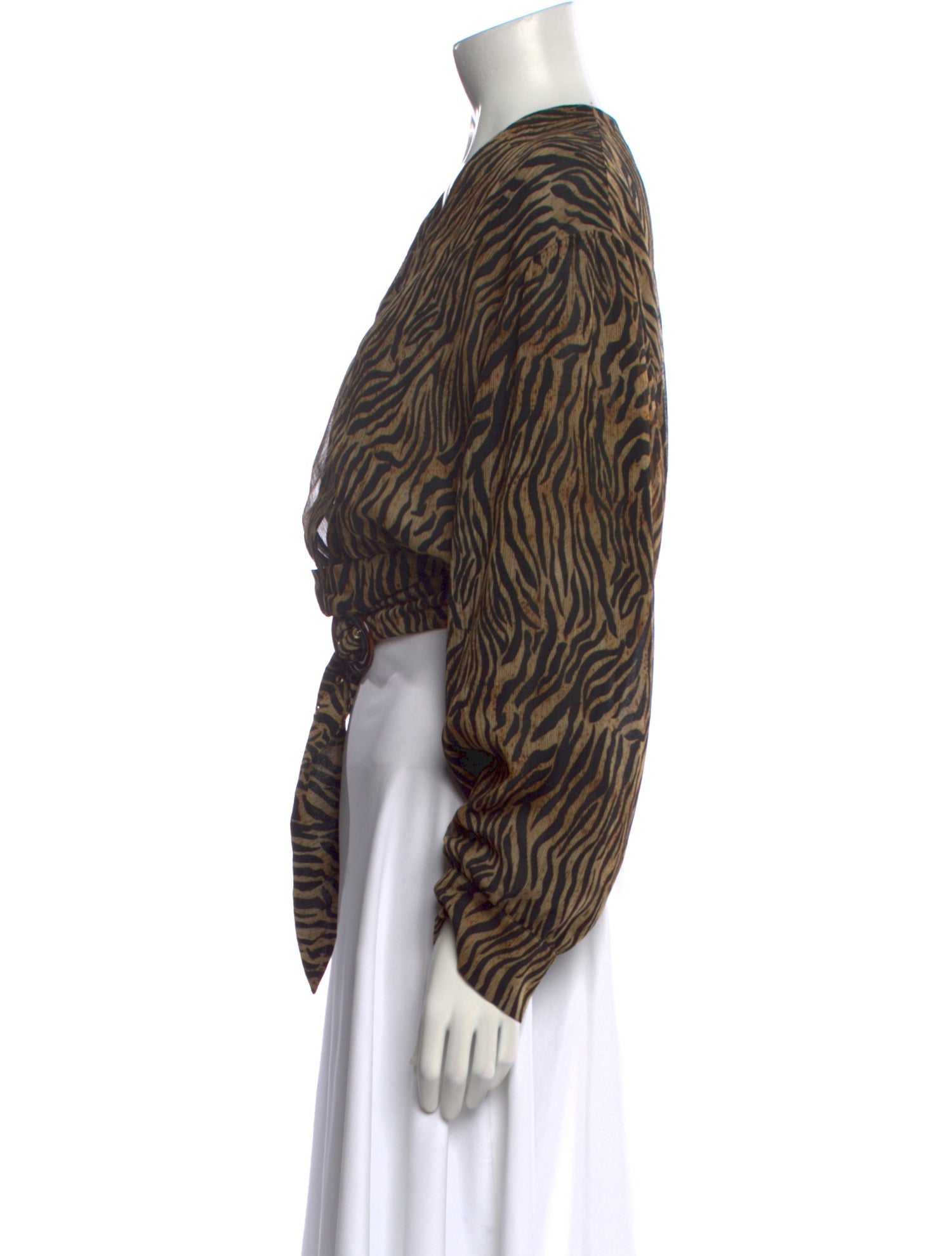 Nanushka Animal Print V-Neck Crop Top