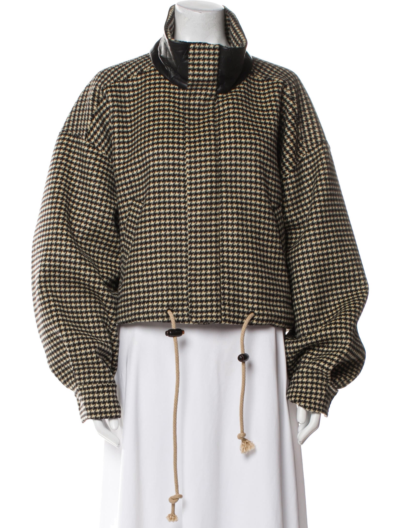 Nanushka Wool Houndstooth Print Jacket