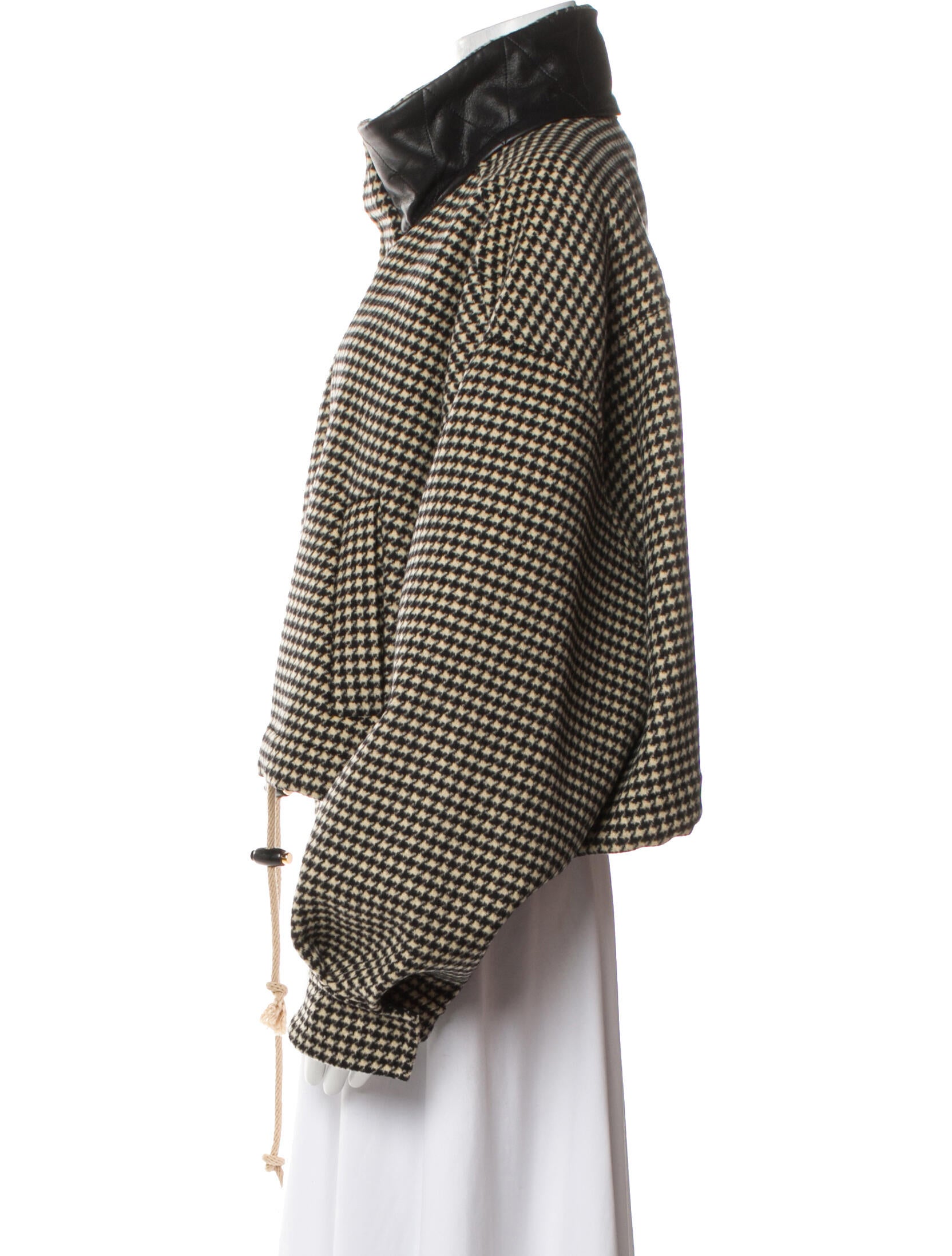 Nanushka Wool Houndstooth Print Jacket