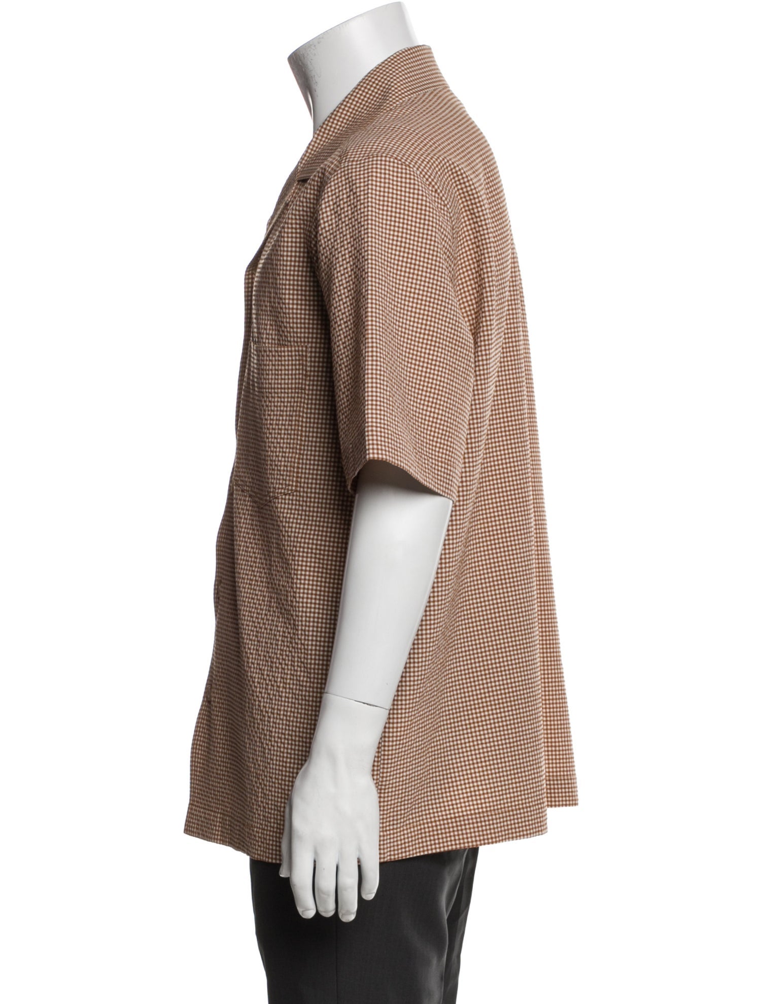 Nanushka Plaid Print Short Sleeve Shirt