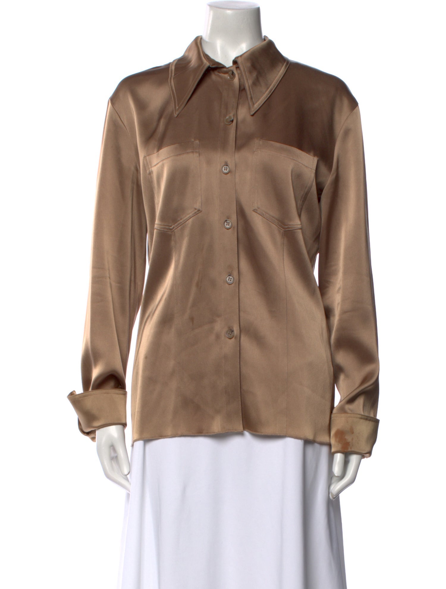 Nanushka Long Sleeve Button-Up Top