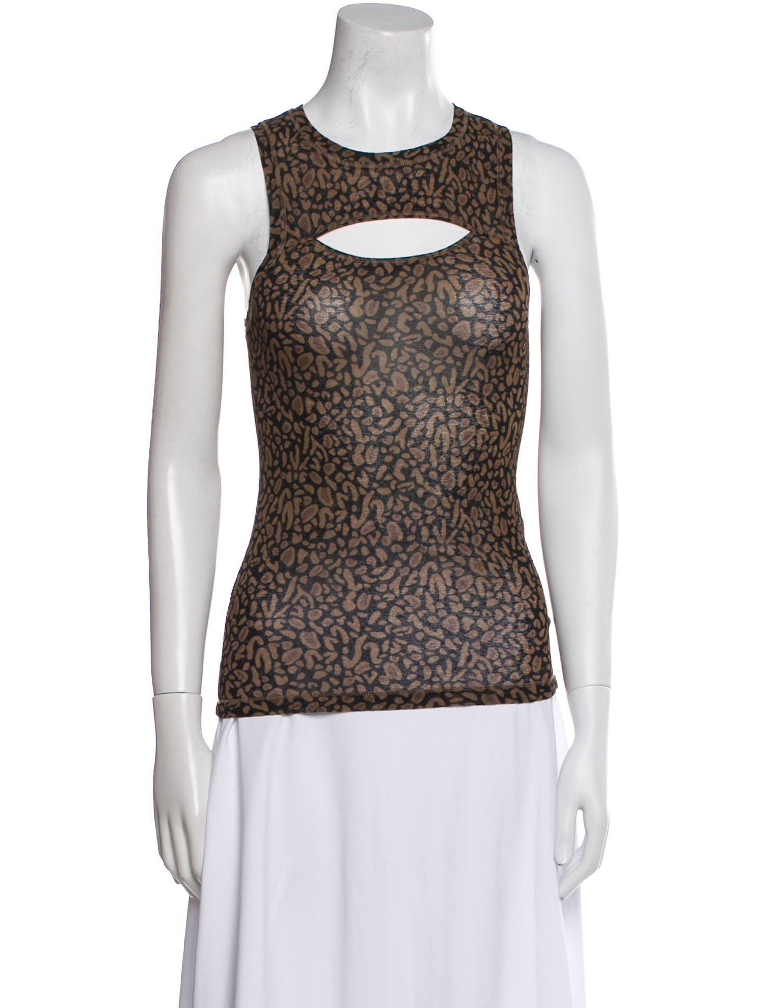 Nanushka Animal Print Scoop Neck Top