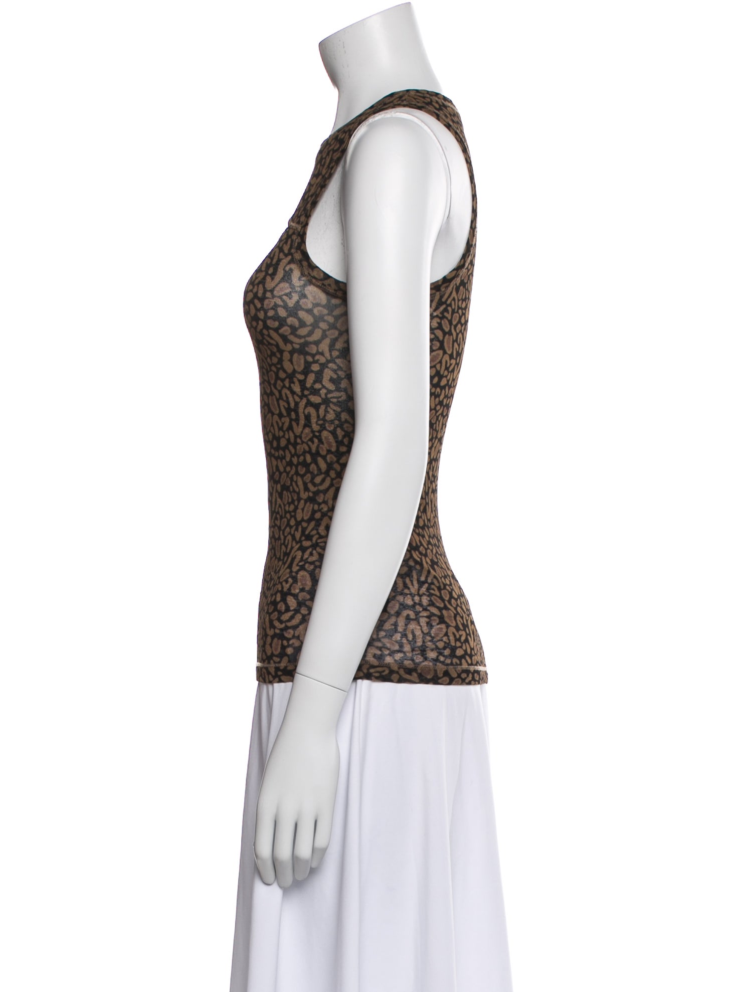 Nanushka Animal Print Scoop Neck Top
