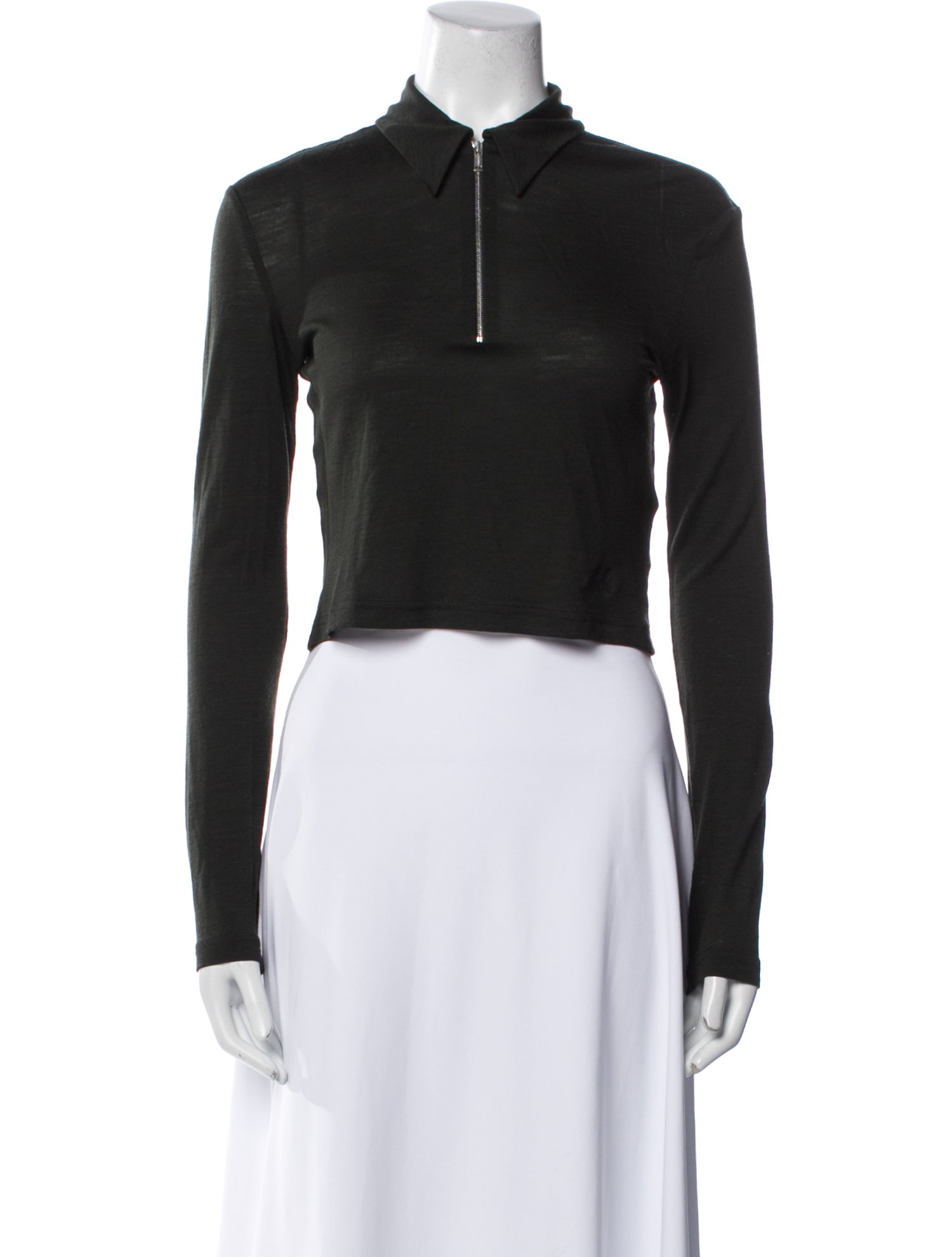 Nanushka Wool Mock Neck Crop Top