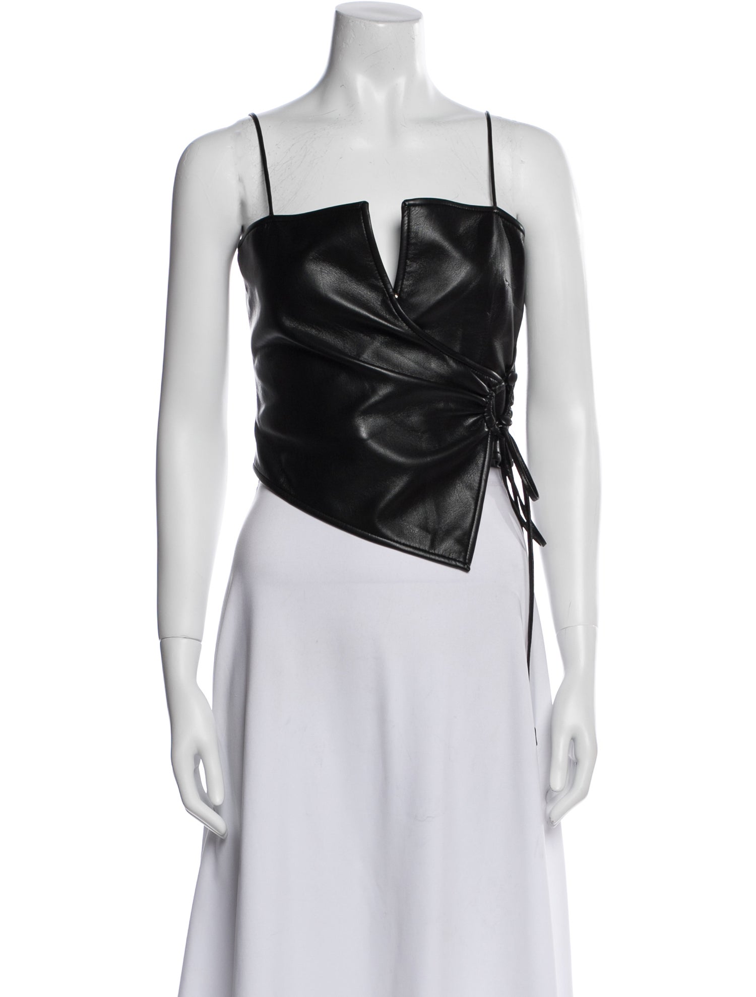 Nanushka Square Neckline Sleeveless Crop Top