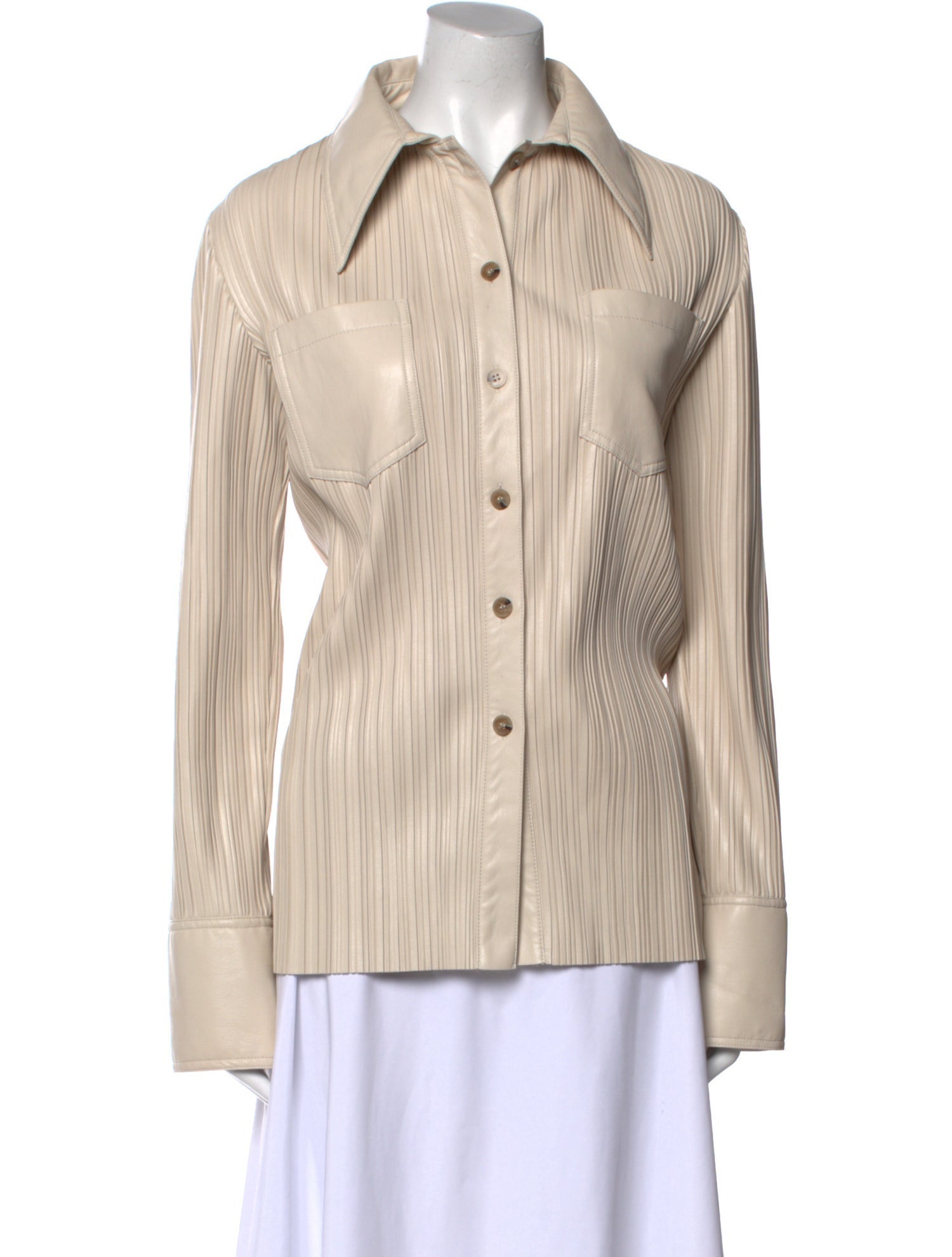 Nanushka Long Sleeve Button-Up Top