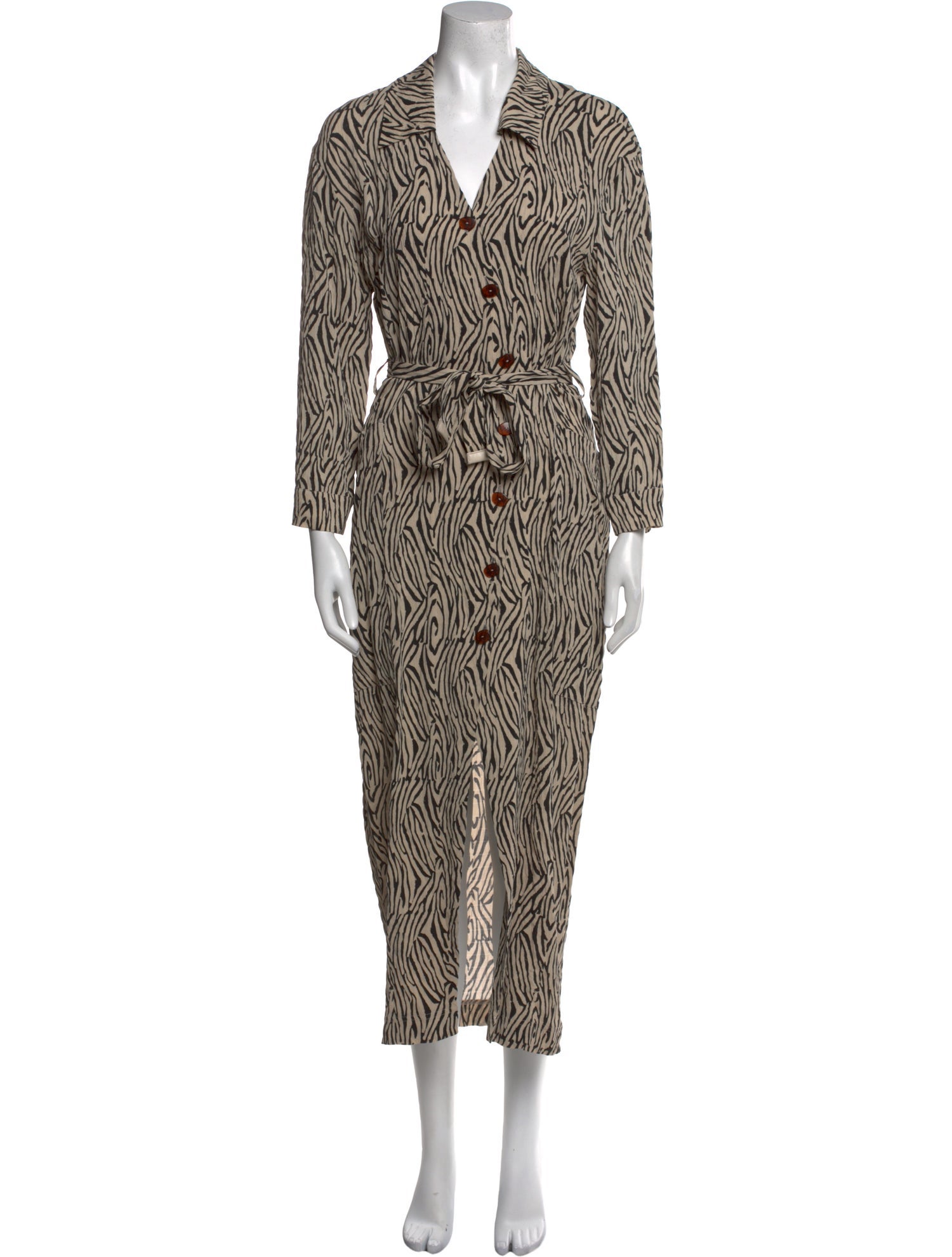 Nanushka Animal Print Midi Length Dress